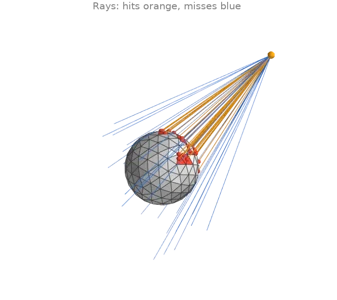 Rays against a mesh: hits and misses